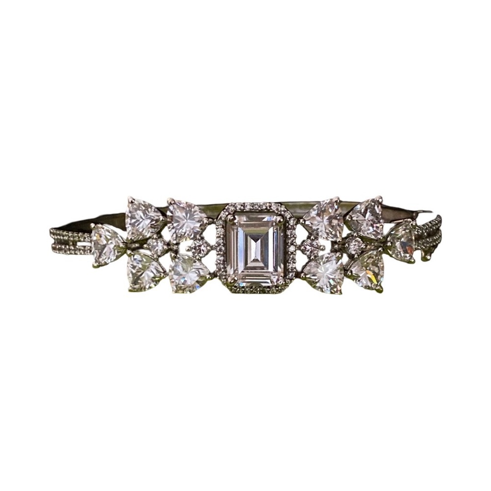New Gatsby Sparkling CZ Bracelet Cuff with Diamonds